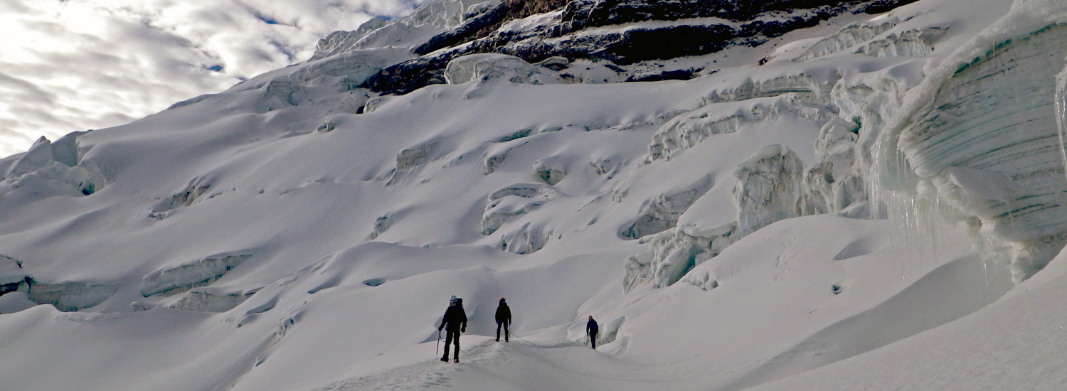 Navigating the crevasses on Cotopaxi