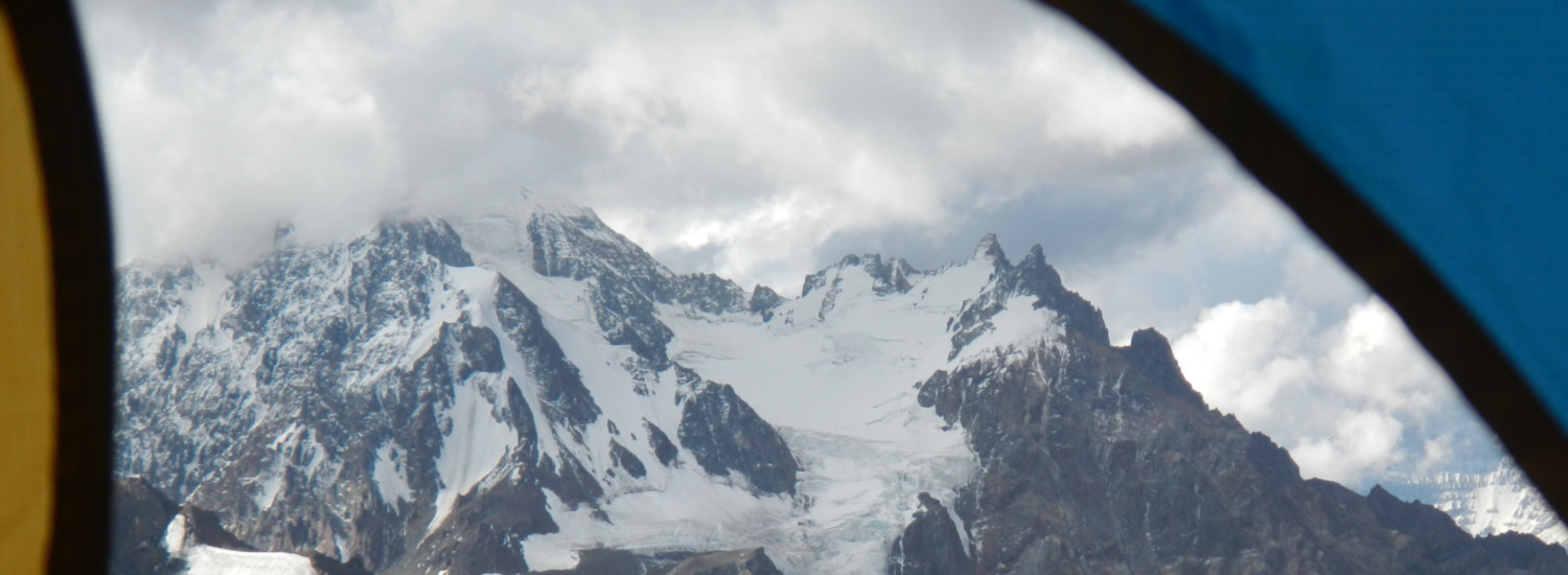 View of Nevado Juncal on a mountaineering course