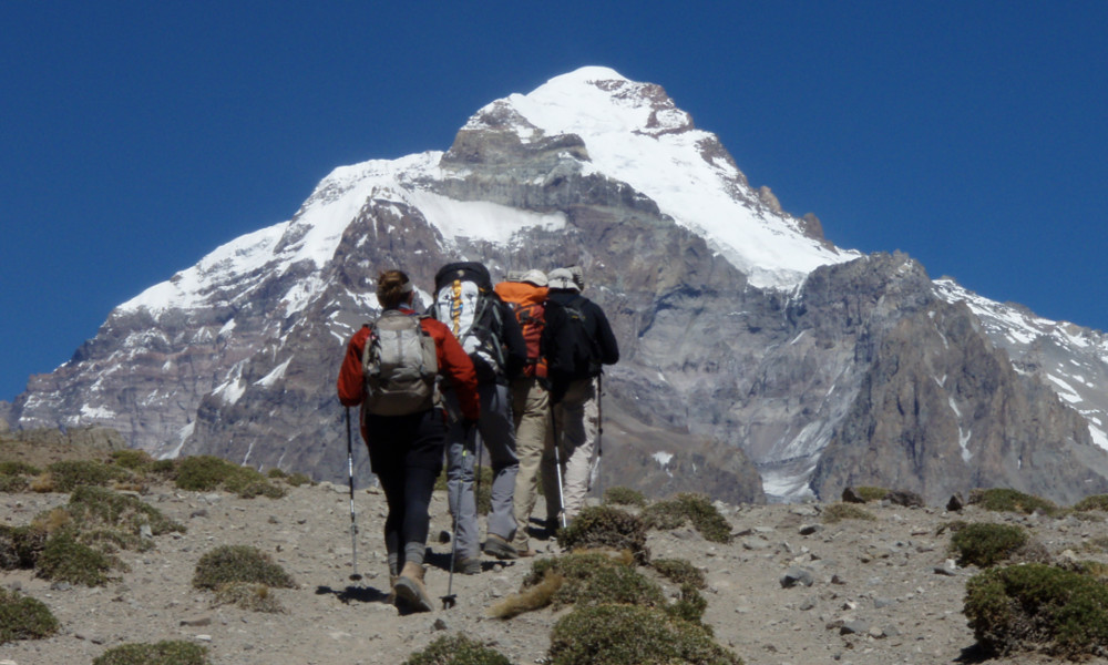 Ascending towards Plaza Argentina Basecamp on day 3