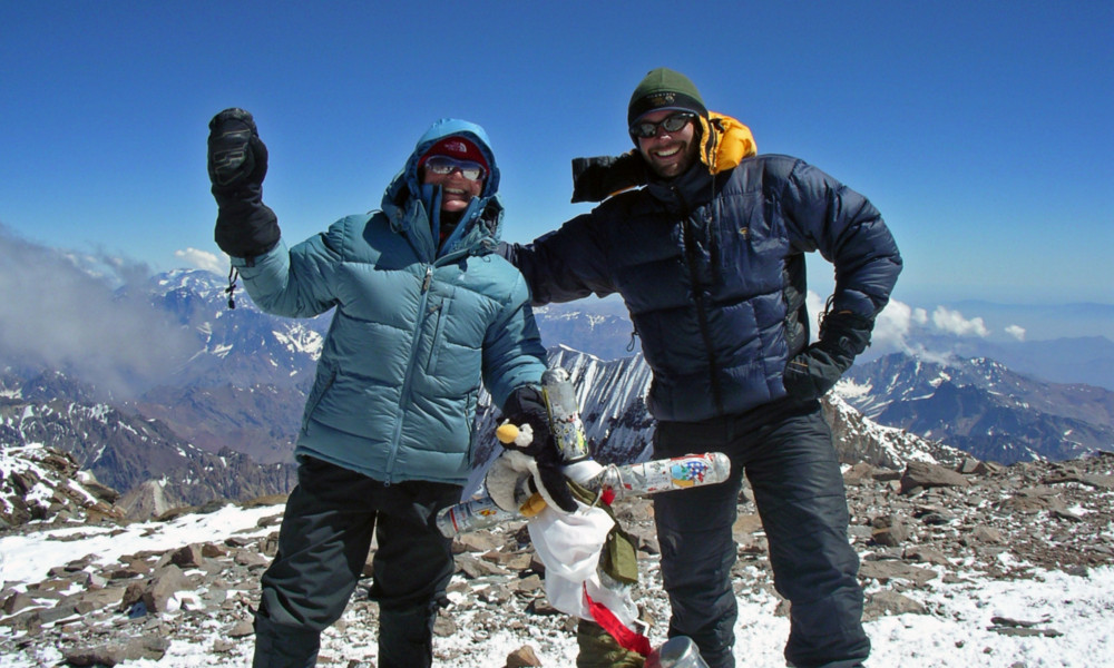 Bluebird Summit day on top of Aconcagua