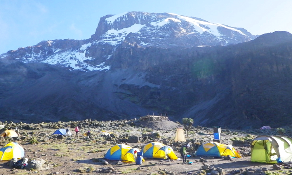 Barranco camp - one of the most scenic on the mountain