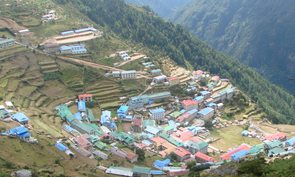 The town of Namche Bazaar