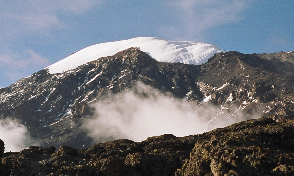 Hiking up to high Camp on the Machame Route