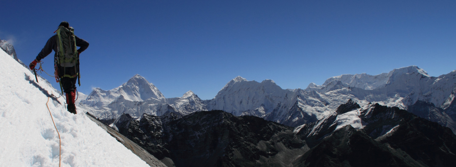 Climbing Lobuche in the upper Khumbu