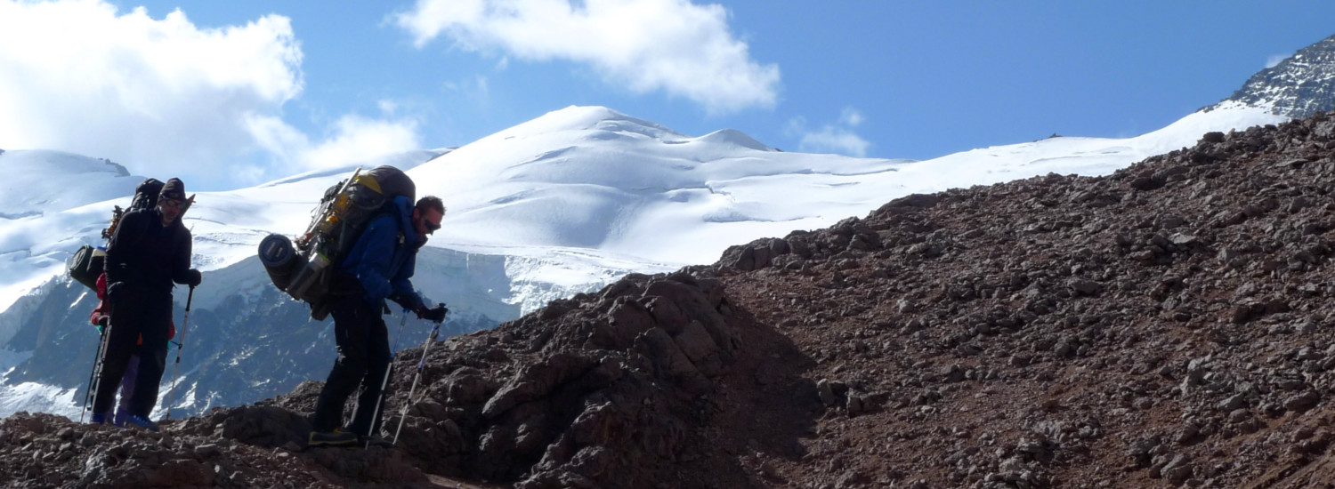 Descending from high camp on Aconcagua