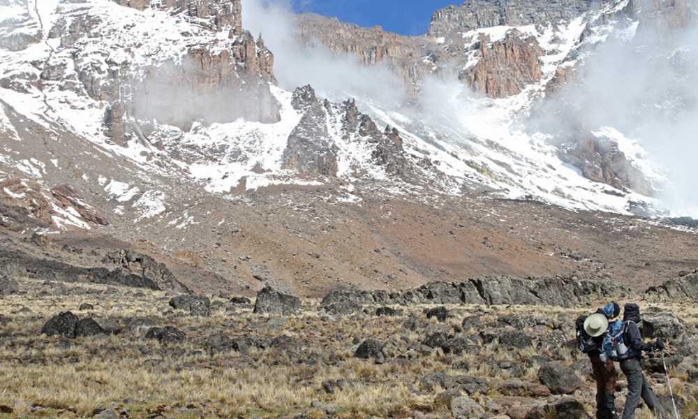 Fresh snow on the upper reaches of Kilimanjaro